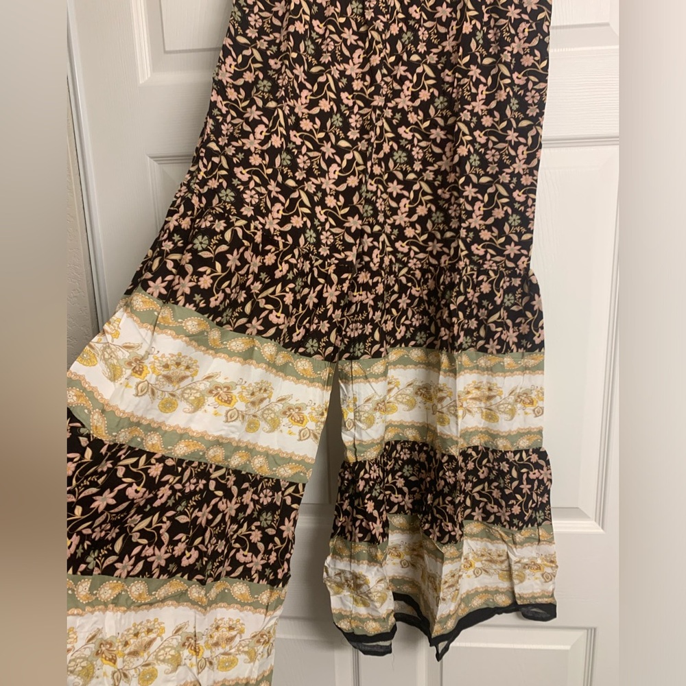 NWT Yak & Yeti Palazzo Floral Pants Size L wide Leg - Picture 6 of 6